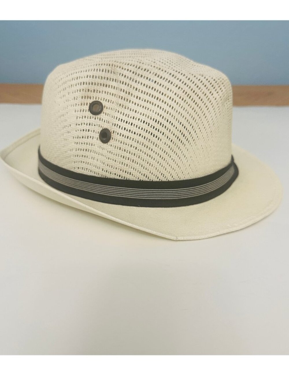 Vintage Straw Fedora Made in Mexico Adult Unisex Hat Size L